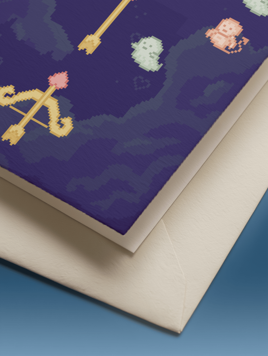 Pixel Cupid Card mockup 2