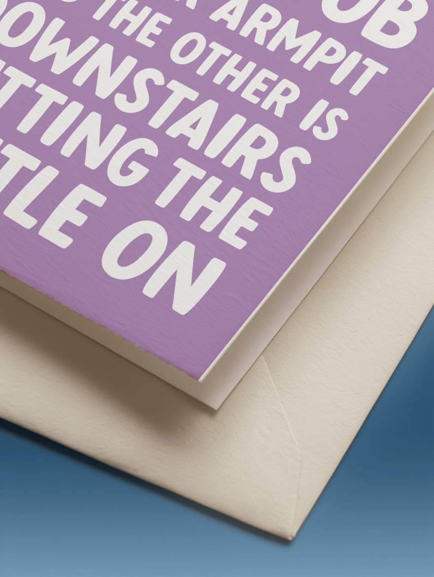 Ageing Boob Humour Card mockup 3