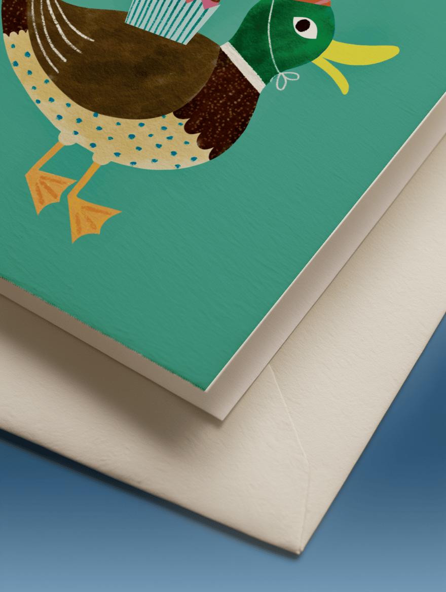 What the Duck Birthday Card mockup 3