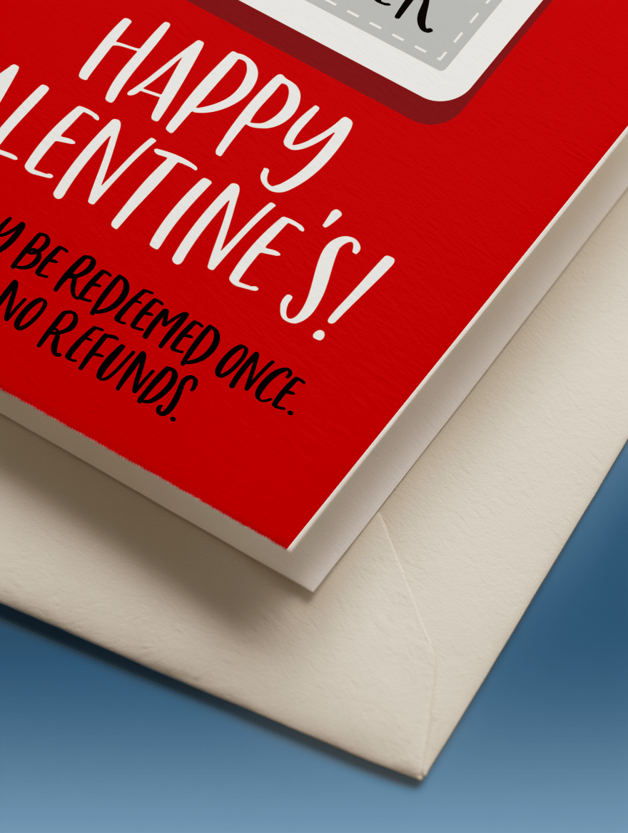 Blow Job Voucher Valentine's Day Card mockup 3