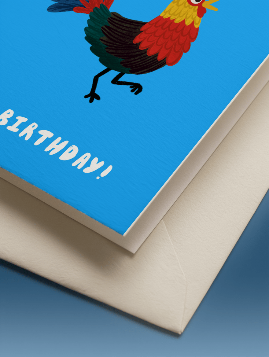 Magnificent Cock Birthday Card mockup 3