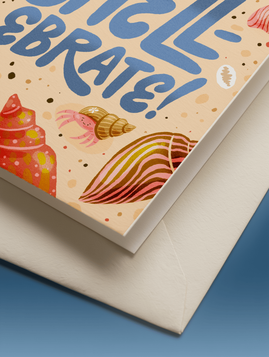 Let’s Shell-ebrate Celebration Card mockup 3