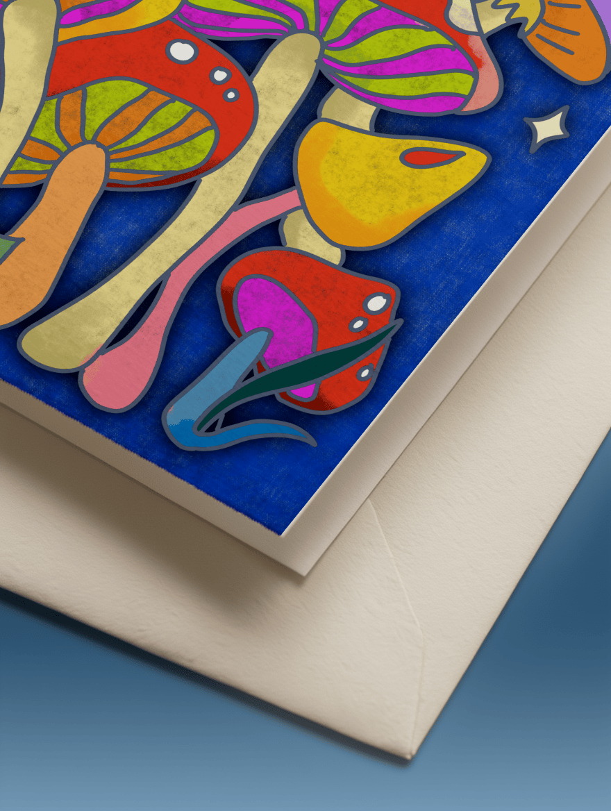 Mushroom Pun Birthday Card mockup 3