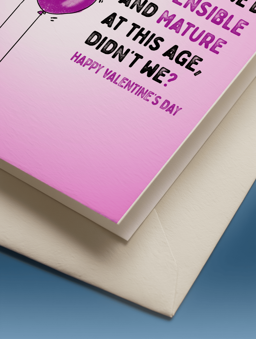 Sensible and Mature Valentine's Day Card mockup 3