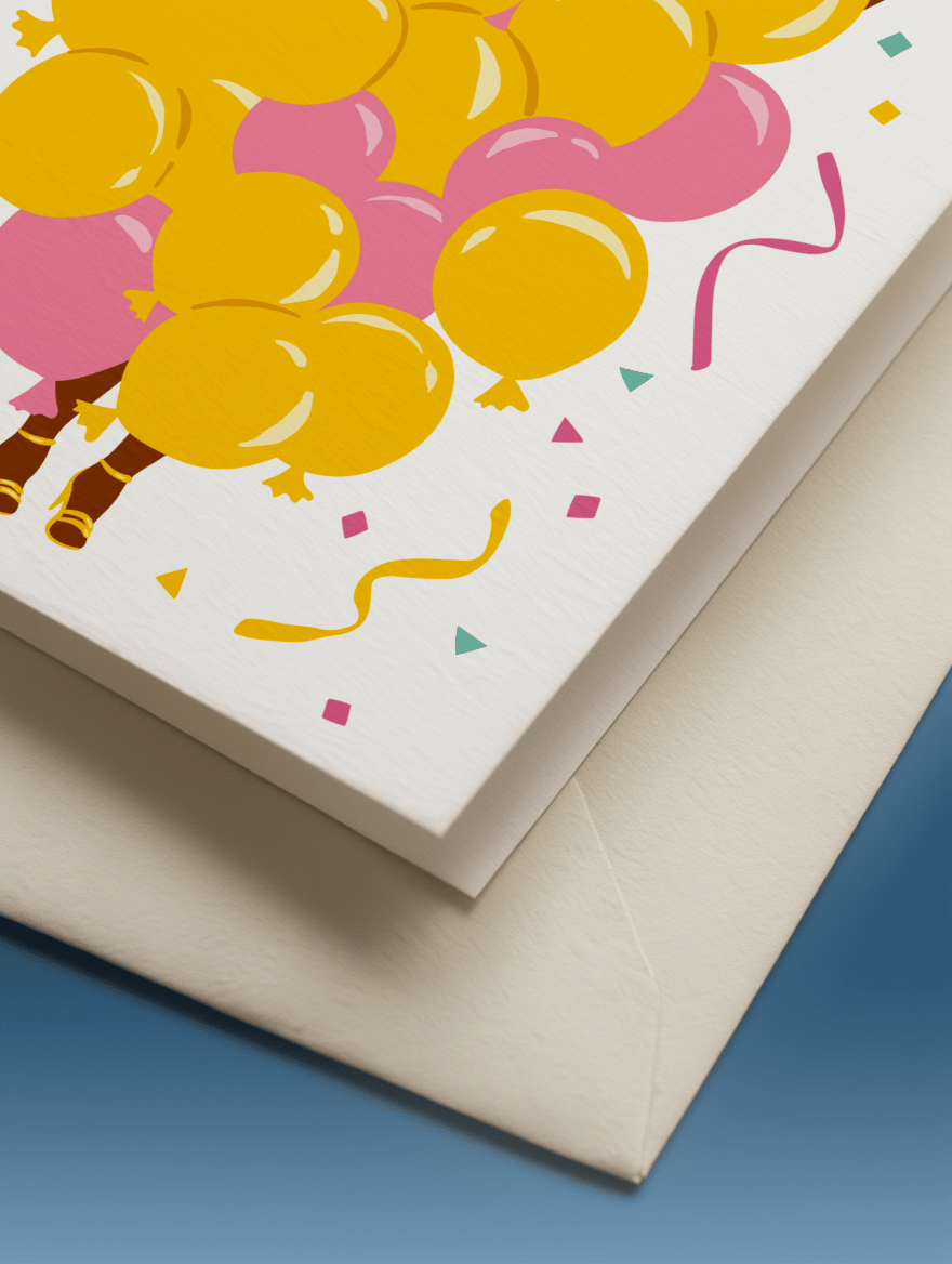 Fabulous Birthday Balloons Card mockup 3