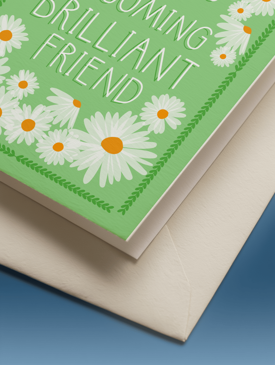 Birthday Wishes for a Blooming Brilliant Friend mockup 3