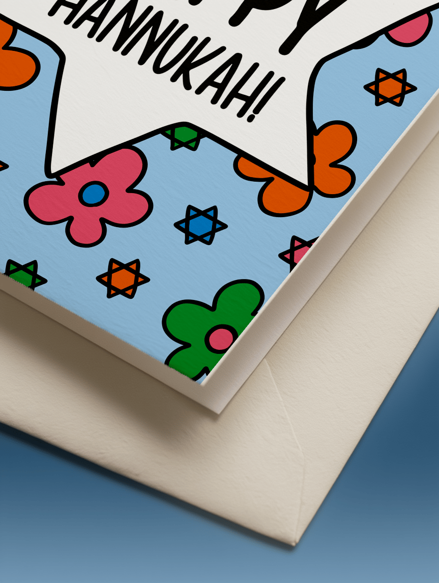 Happy Hanukkah Floral Star mockup 3