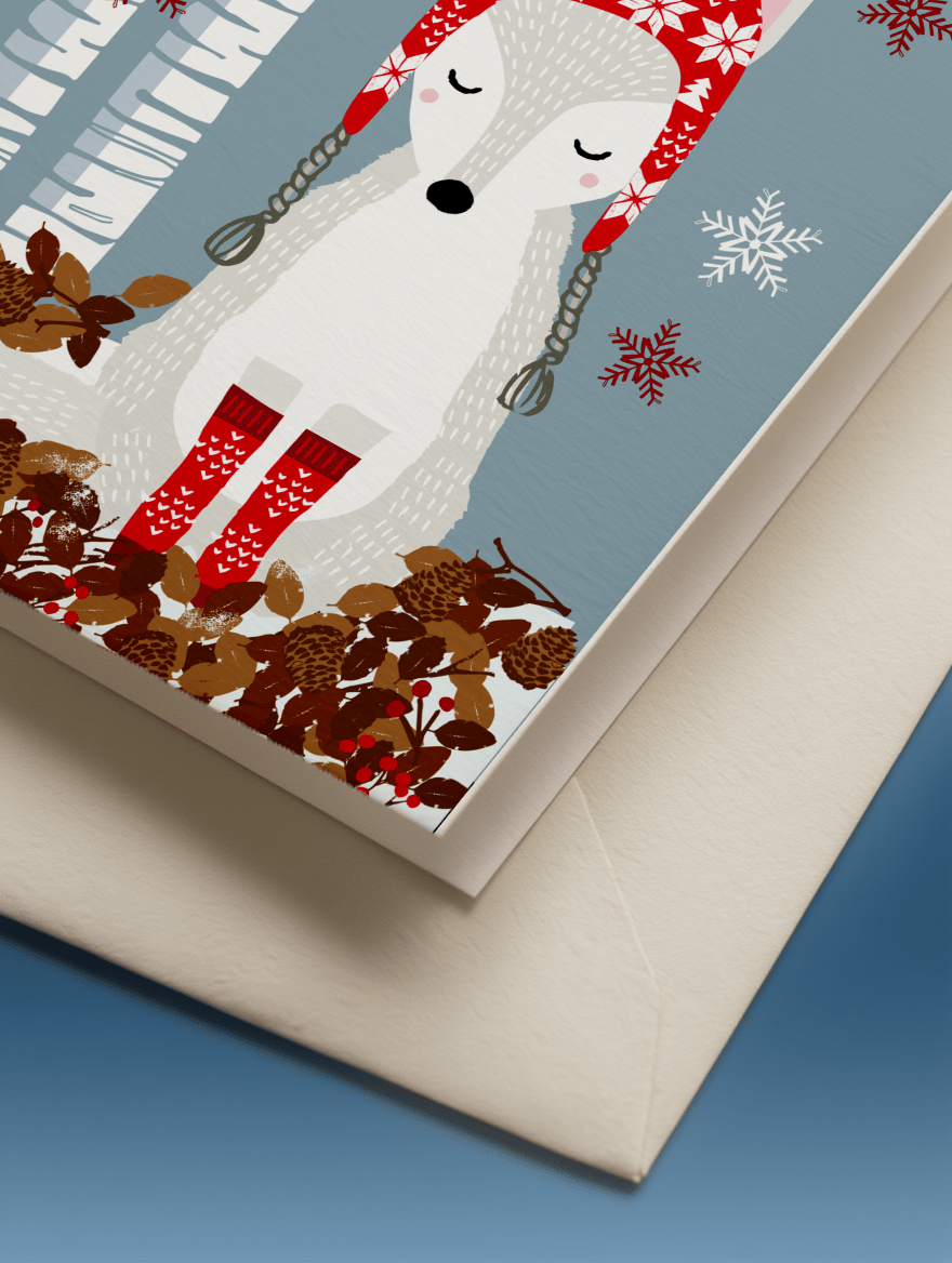 Winter Wishes Woodland Fox mockup 3