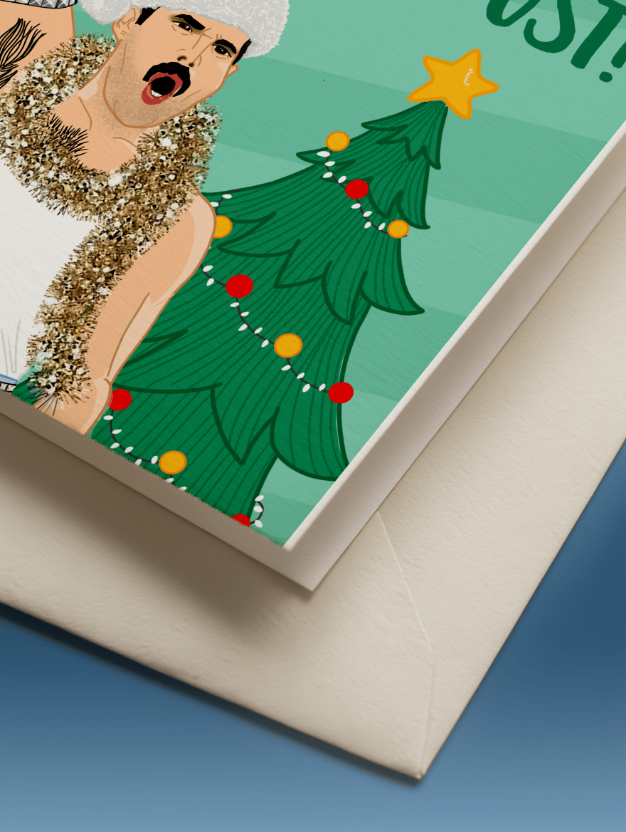 Freddie Mercury Christmas mockup 3