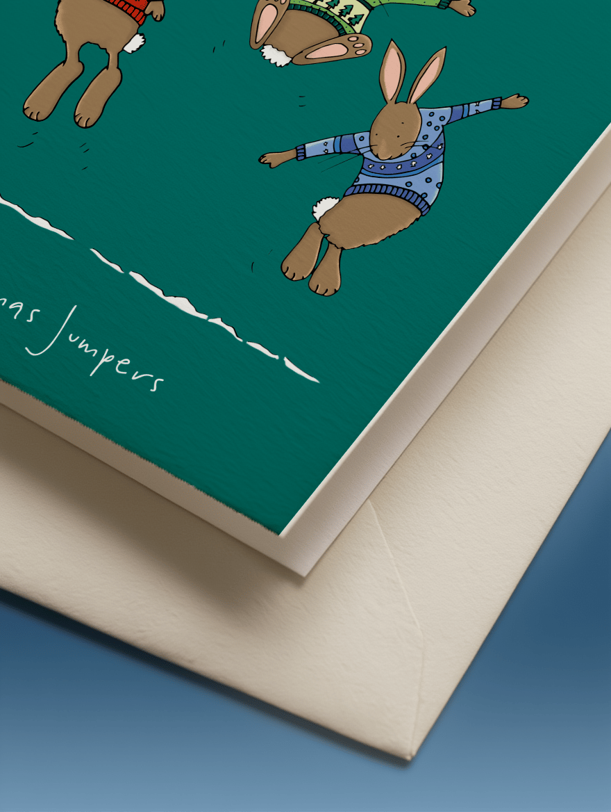 Bunnies in Christmas Jumpers mockup 3