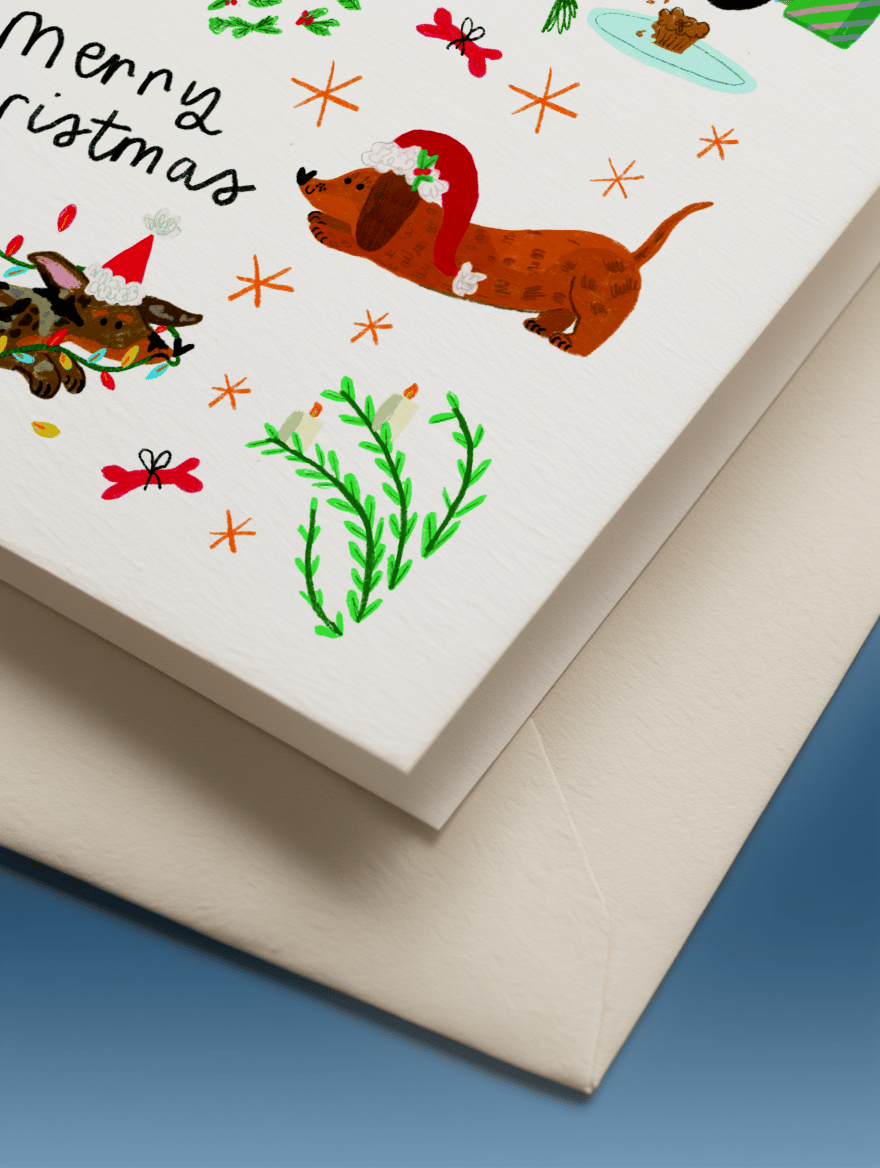 Festive Dachshunds Celebrating Christmas Cheer mockup 3