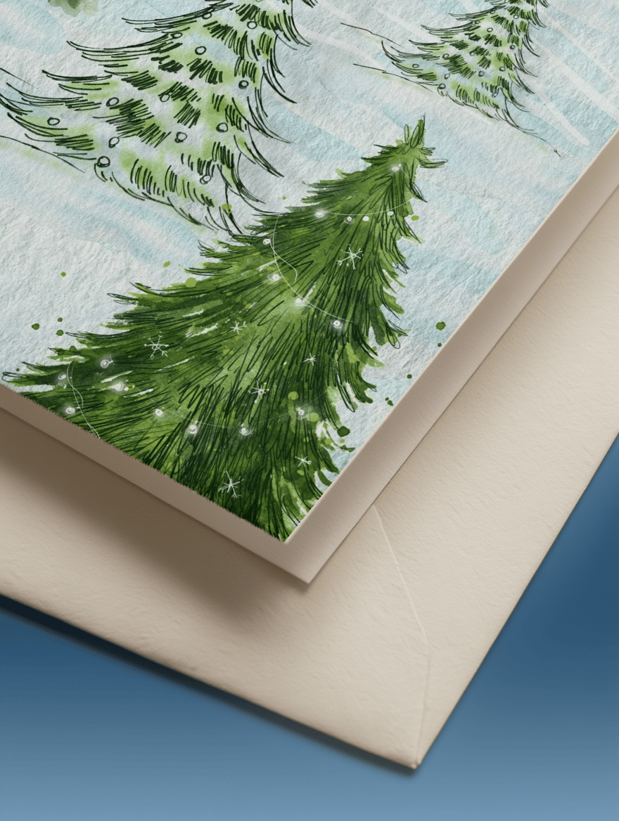 Winter Pine Trees mockup 3
