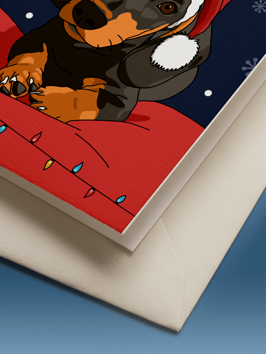 Dachshund Merry Christmas mockup 3
