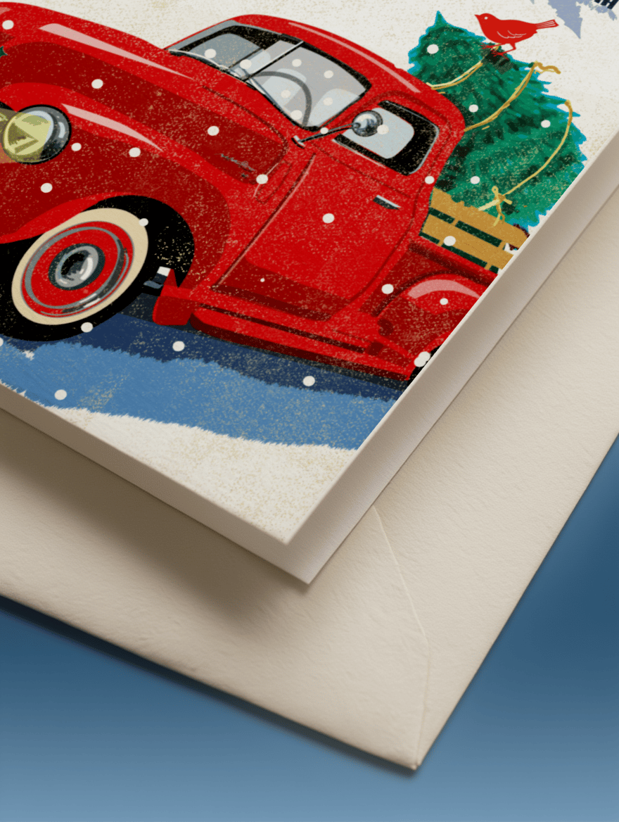 Happy Christmas - Red Truck mockup 2