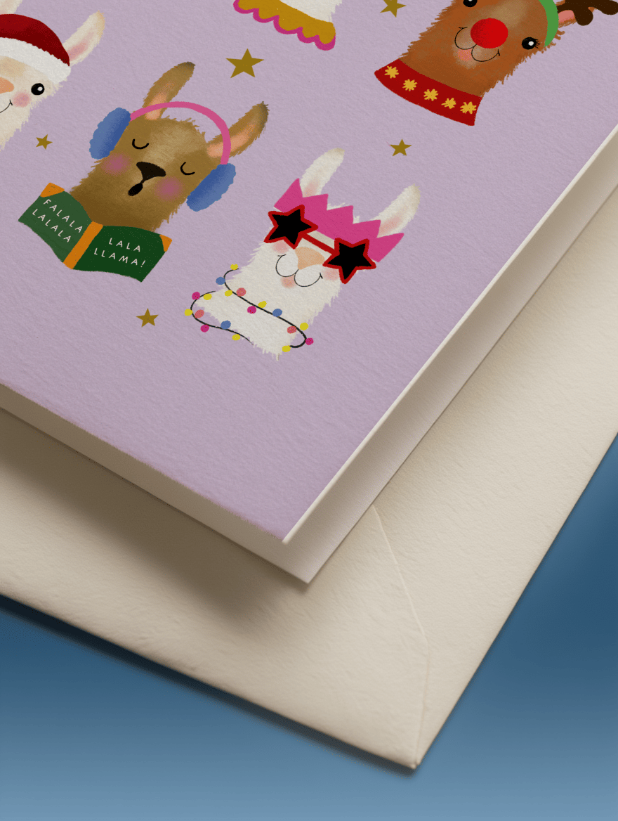 Festive Llamas mockup 2
