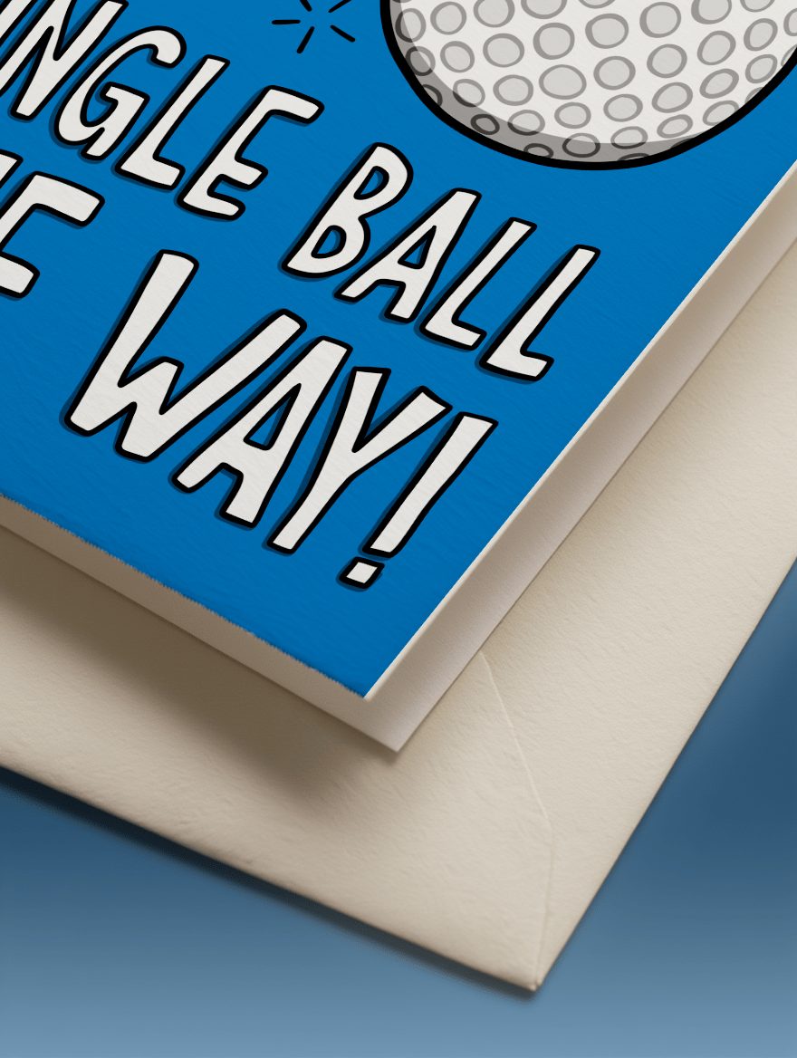 Jingle Ball the Way Golf Christmas Card mockup 2
