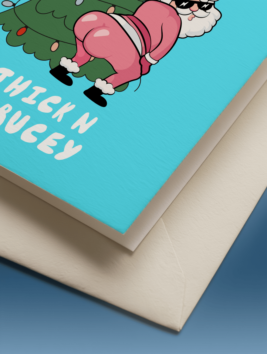 Thick n Sprucey Santa Card mockup 3
