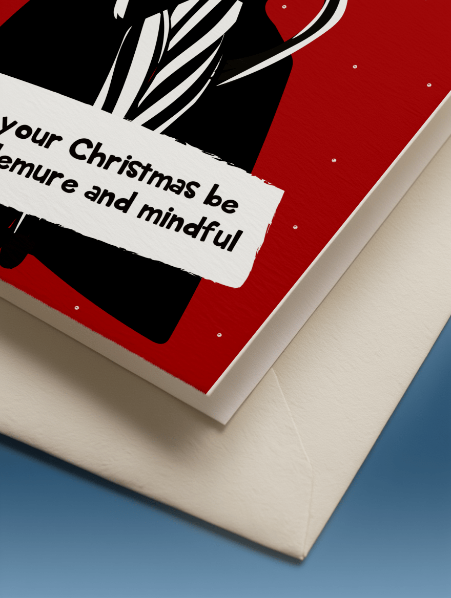 May Your Christmas Be Both Demure and Mindful Card mockup 3