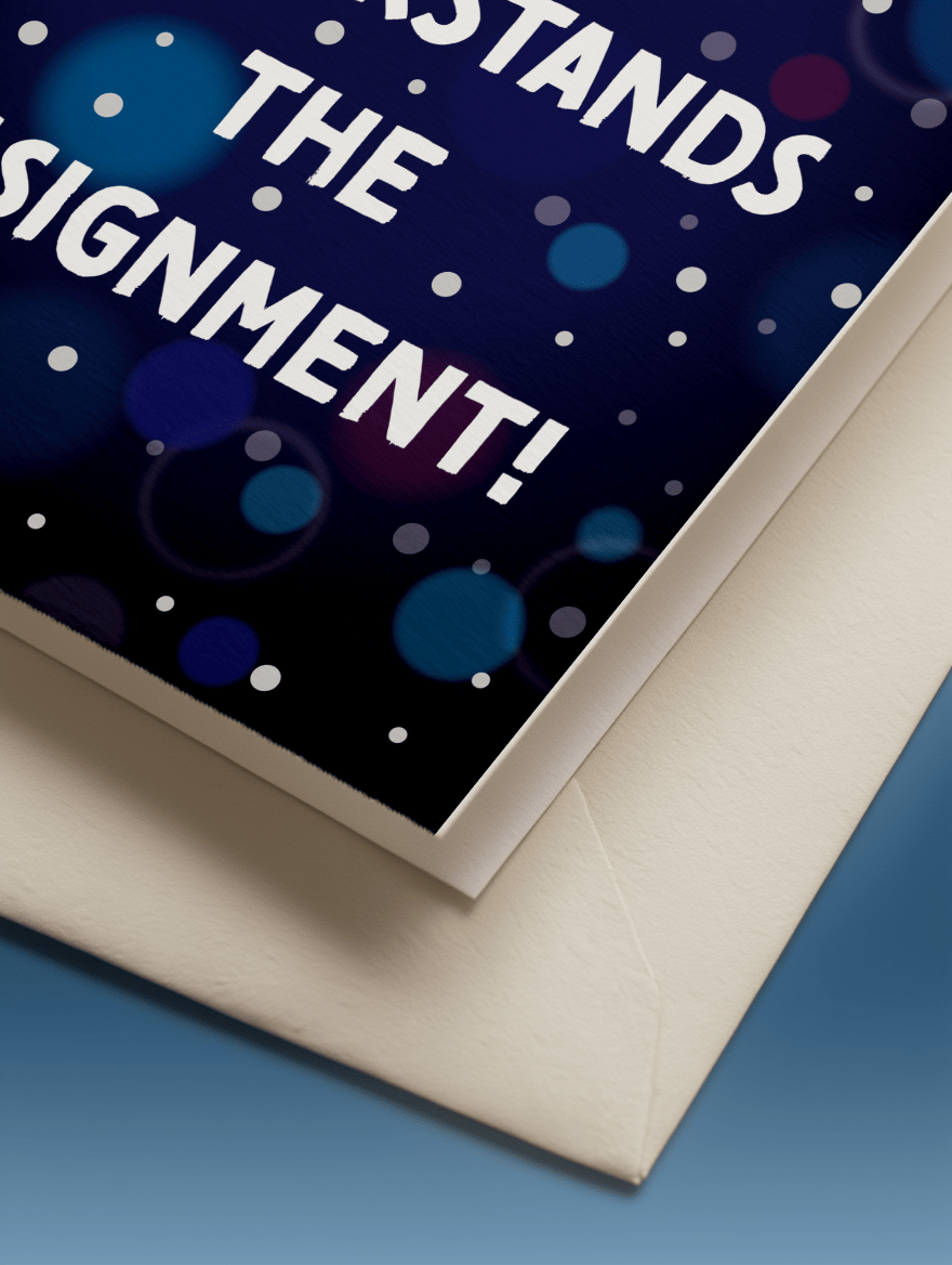 Santa Understands the Assignment Card mockup 3