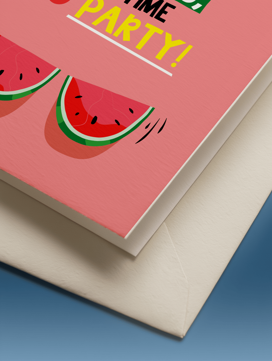 Shake Your Melons Party Card mockup 3