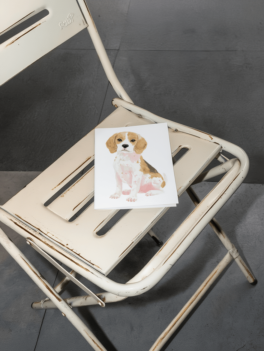 beagle sitting on the floor mockup 2