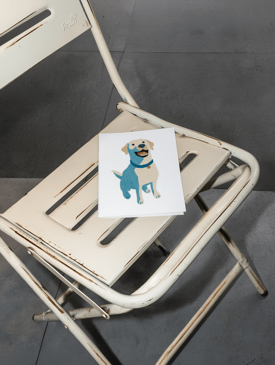 labarador sitting and smiling mockup 2