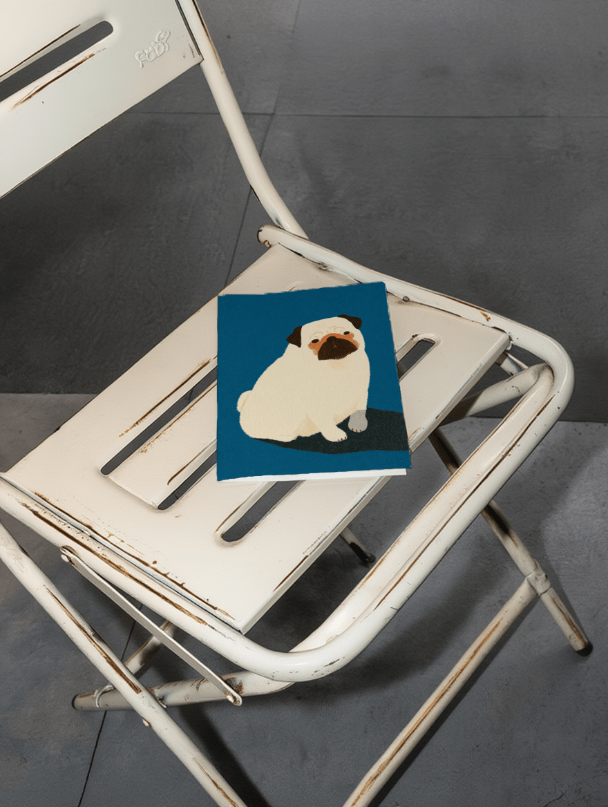 pug sitting mockup 2