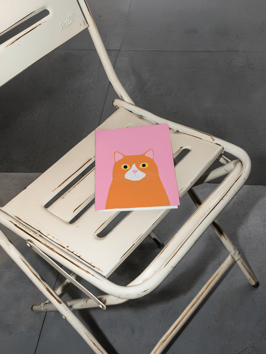 orange cat staring mockup 2