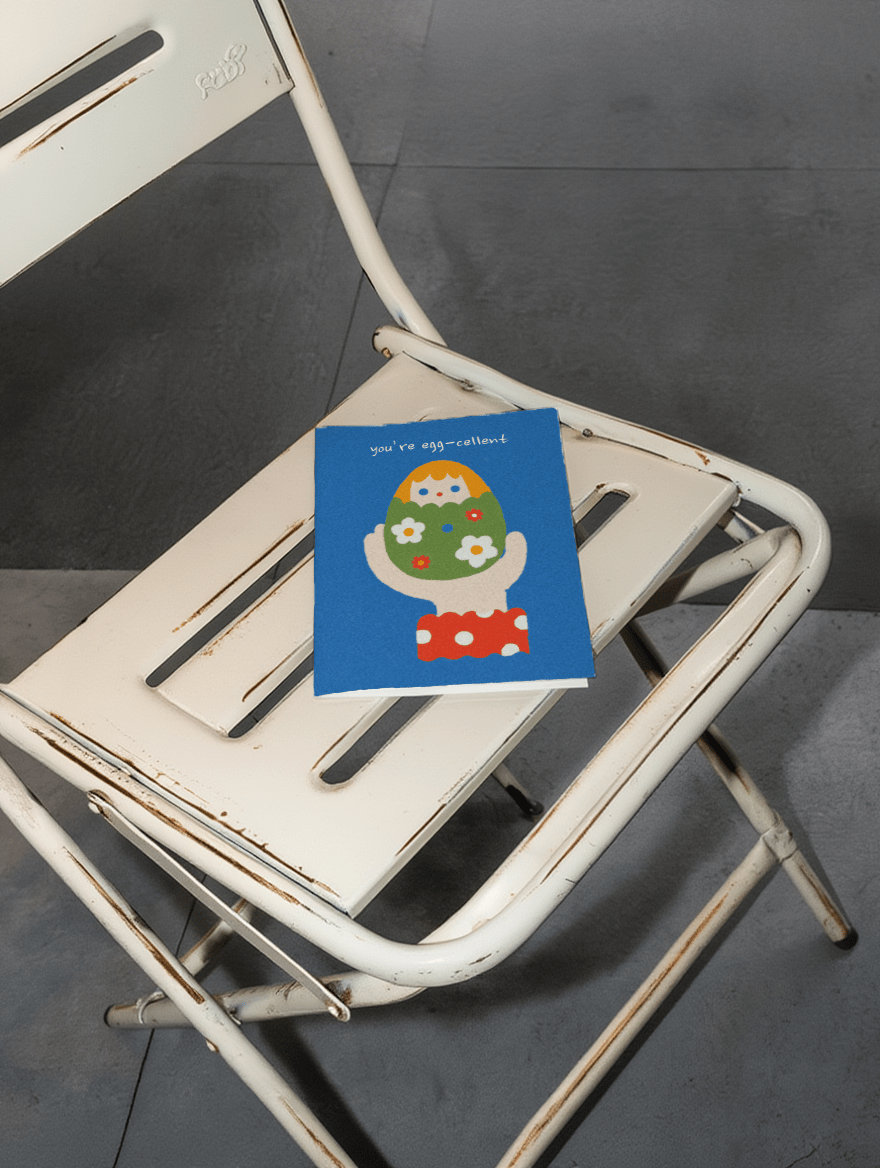 Egg-cellent Greeting Card mockup 2