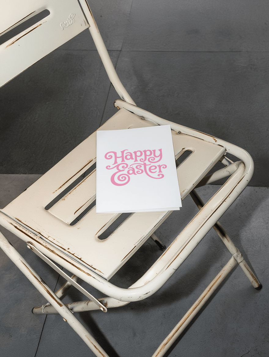 Elegant Easter Greetings Card mockup 2