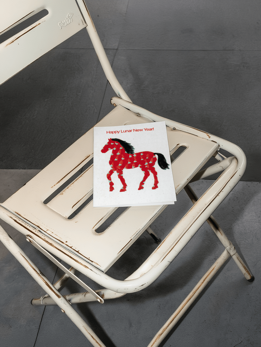 Festive Horse Lunar New Year Card mockup 2