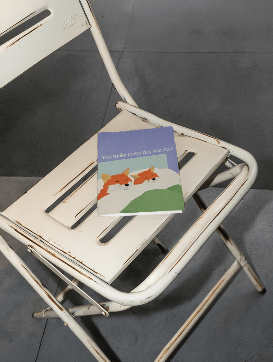 Warm Days with You Fox Card mockup 2