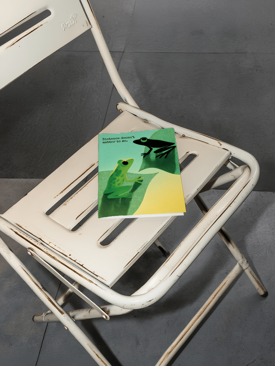 Distance Doesn't Matter Frog Card mockup 2
