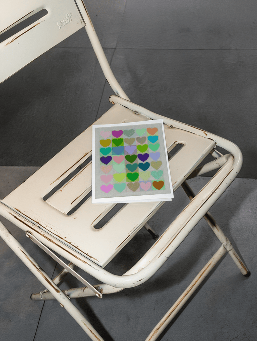 Colorful Heart Grid Card mockup 2