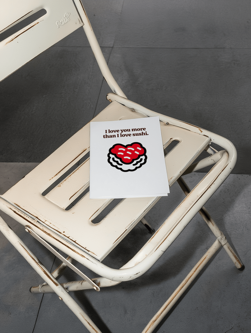 More Than Sushi Love Card mockup 2