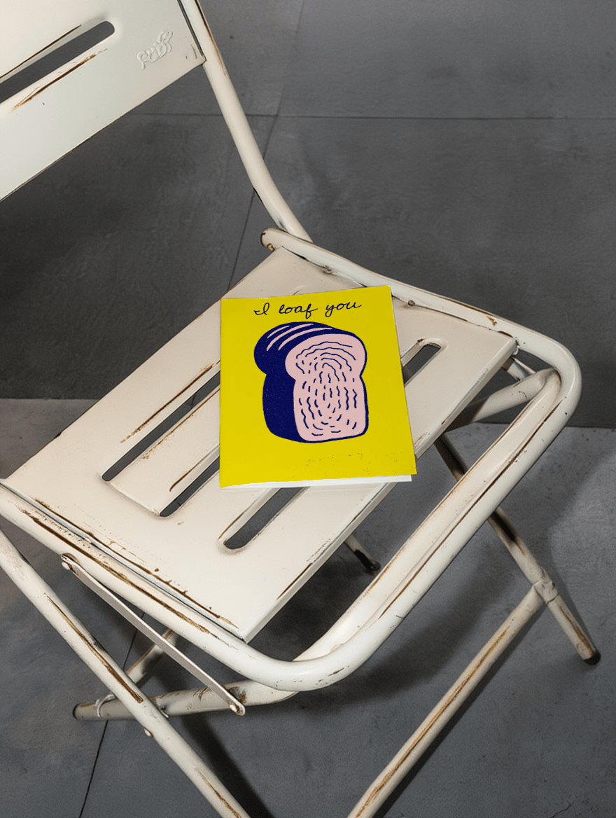 I Loaf You - Cute Bread Pun Card mockup 2
