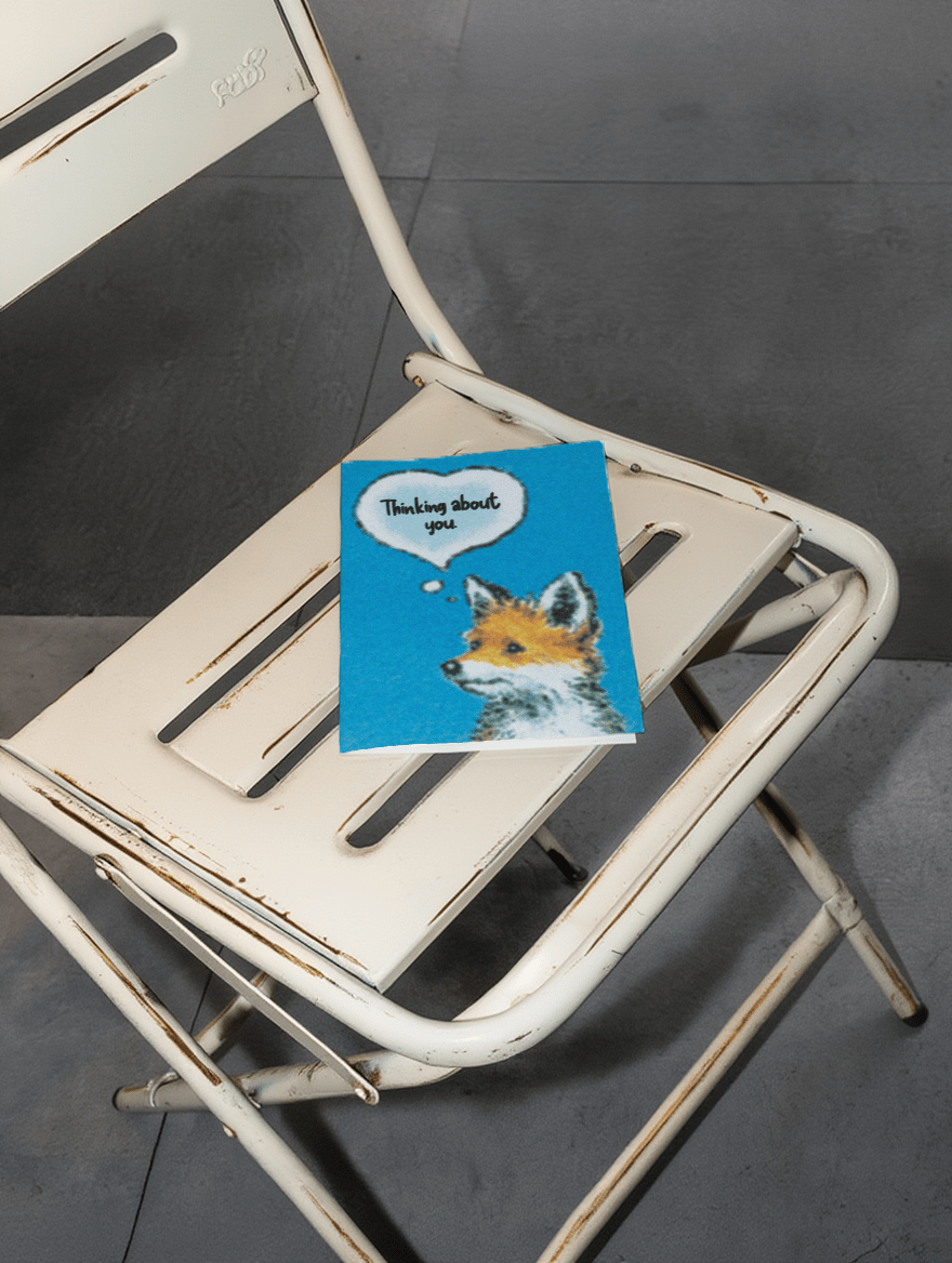 Thinking of You Fox Card mockup 2