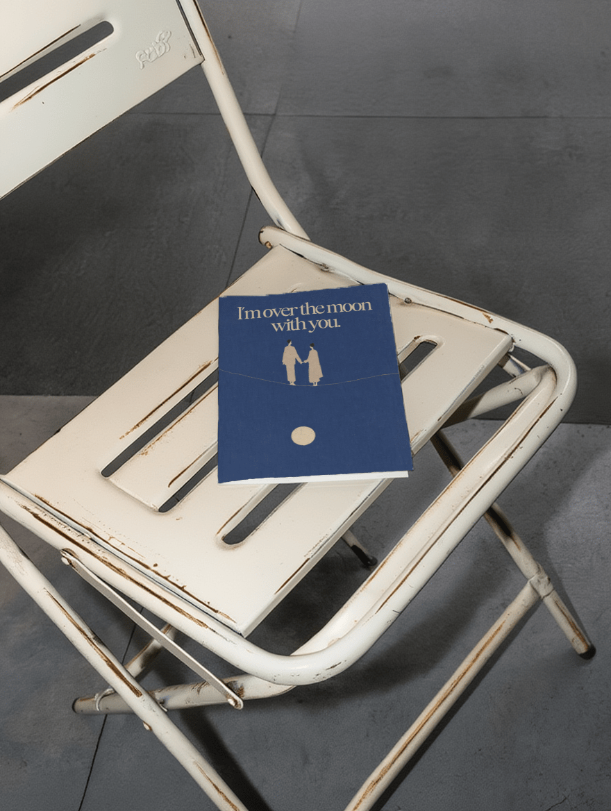Over the Moon With You Card mockup 2