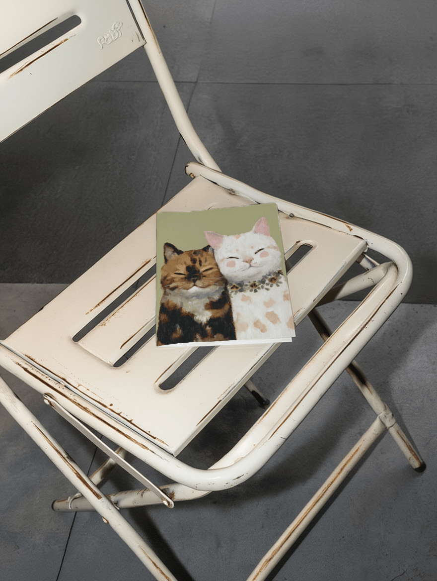 Purrfect Together Cat Greeting Card mockup 2