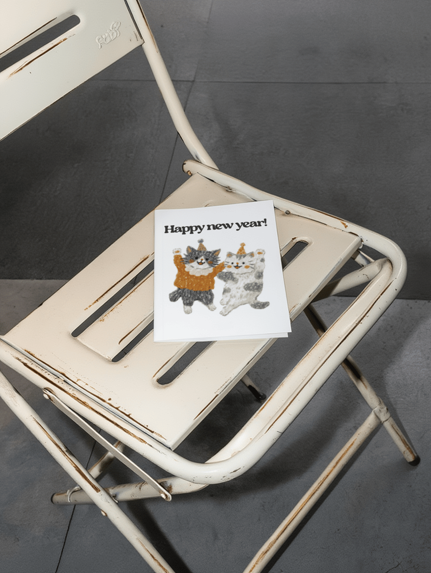 Feline Festive New Year Greeting mockup 2