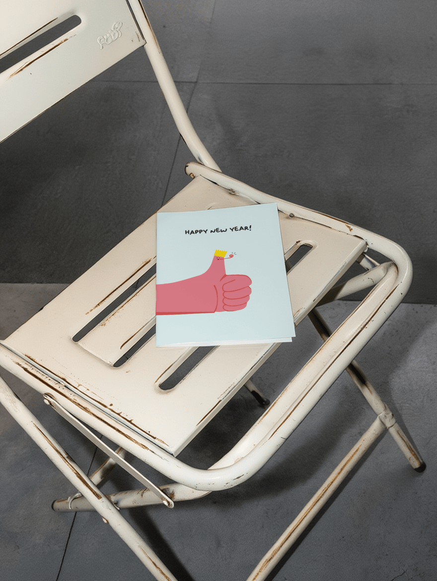 Festive New Year Thumbs Up! mockup 2