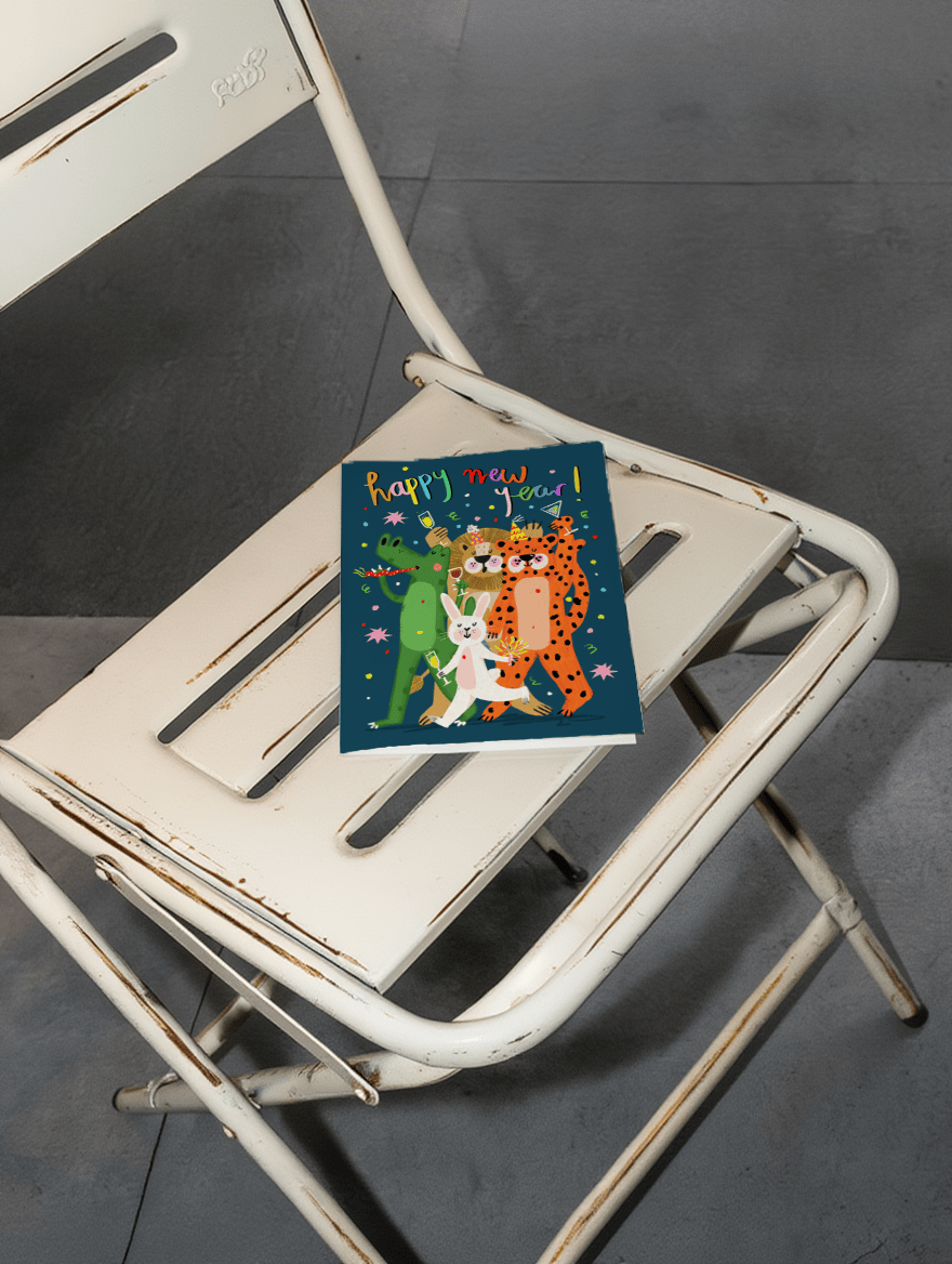 Festive New Year Cheer Card mockup 2