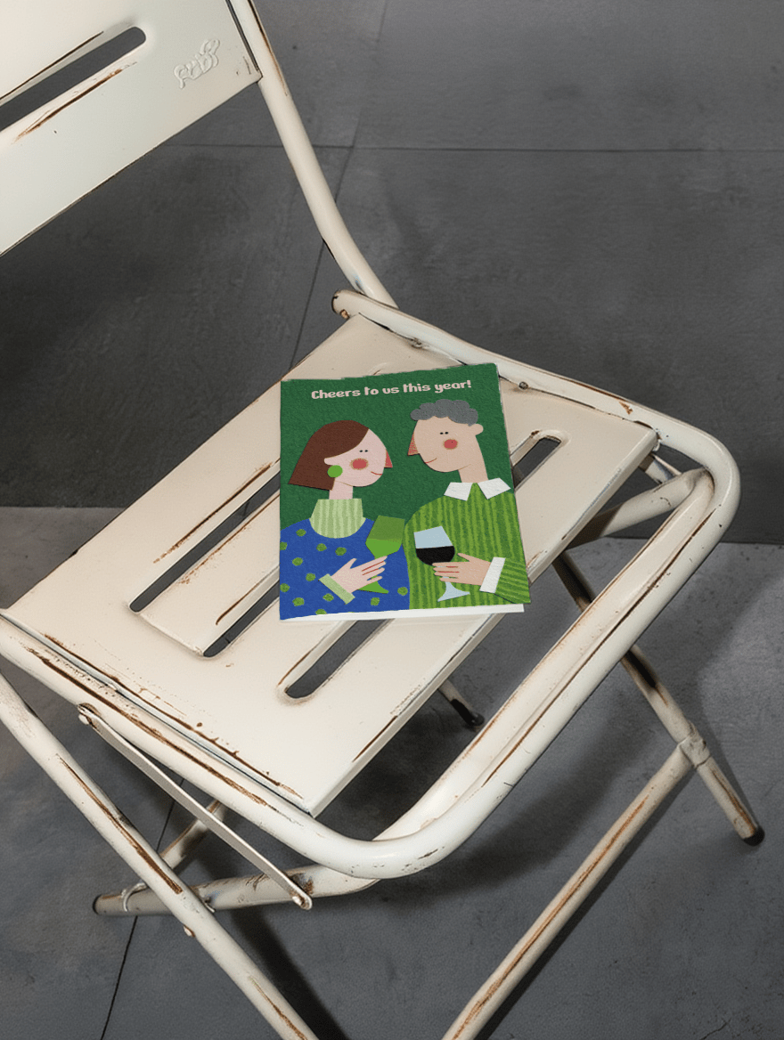 Cheers to Us This Year Card mockup 2