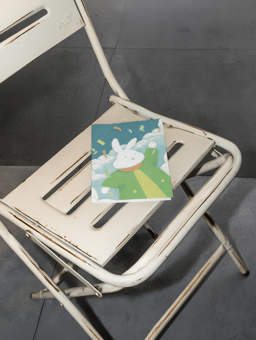 Cheerful Bunny Celebration Card mockup 2