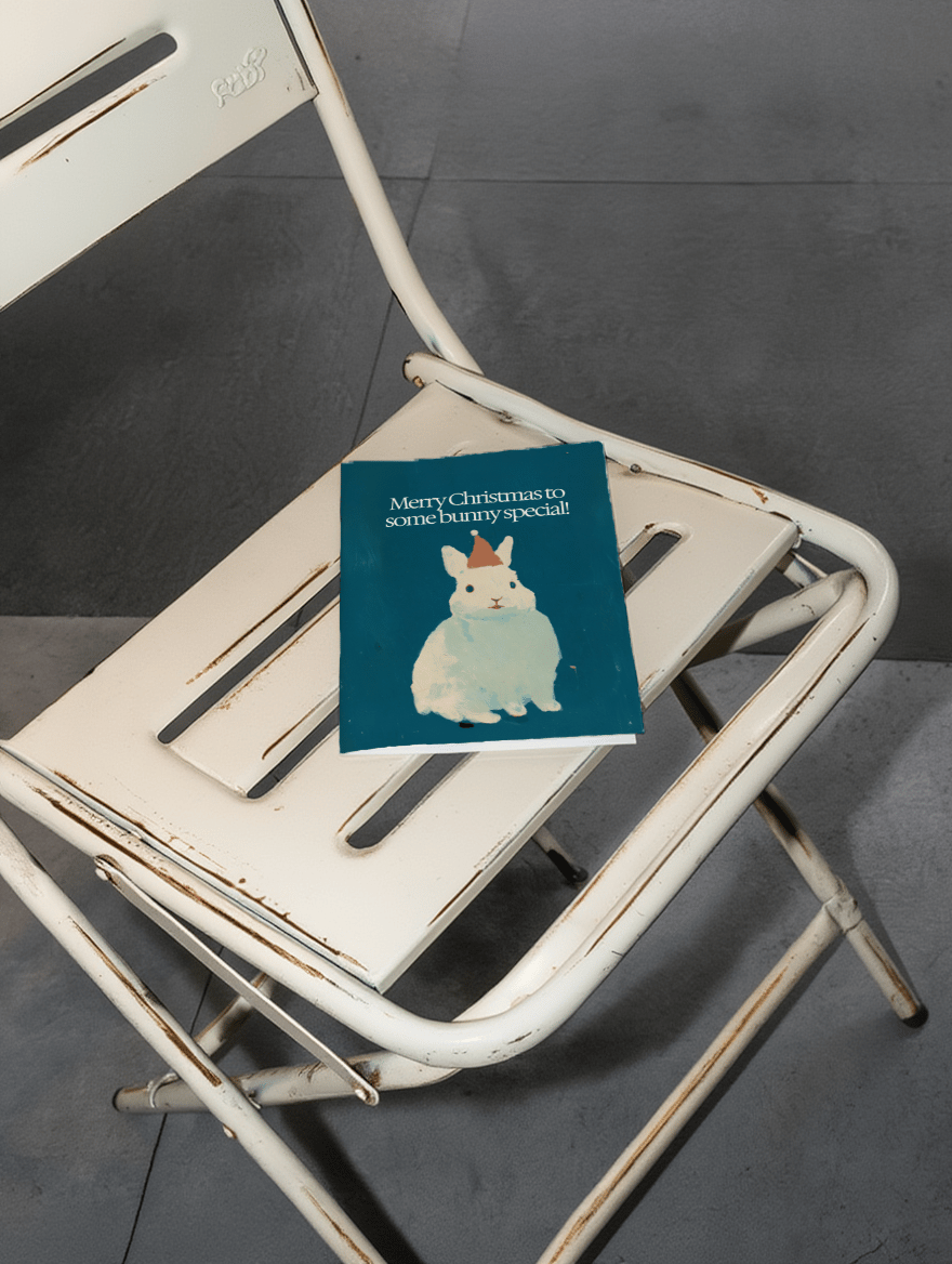 Festive Bunny Christmas Card mockup 2