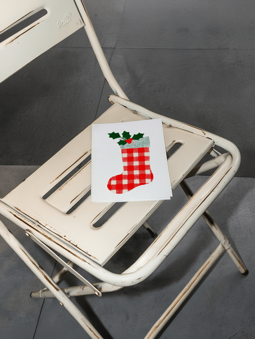 Festive Stocking Christmas Card mockup 2