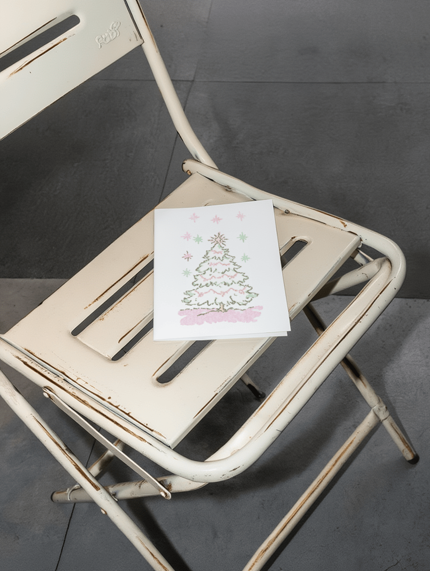 Whimsical Tree Holiday Card mockup 2