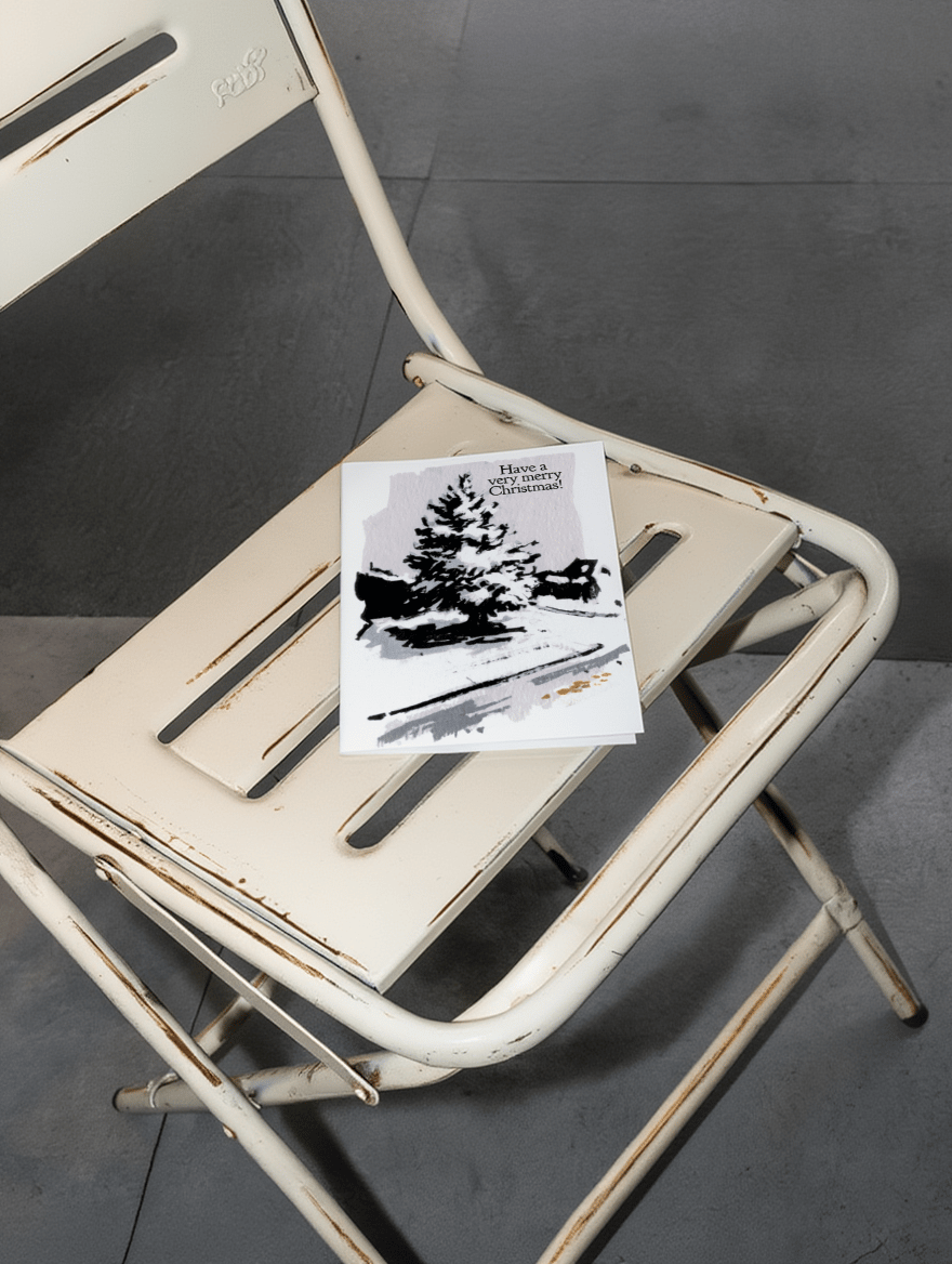 Snowy Christmas Wishes Card mockup 2