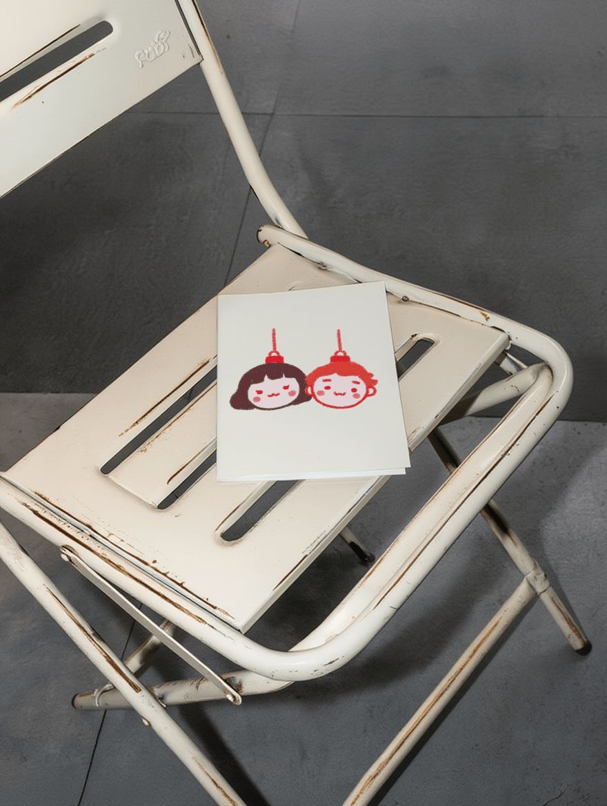 Adorable Ornament Faces Card mockup 2