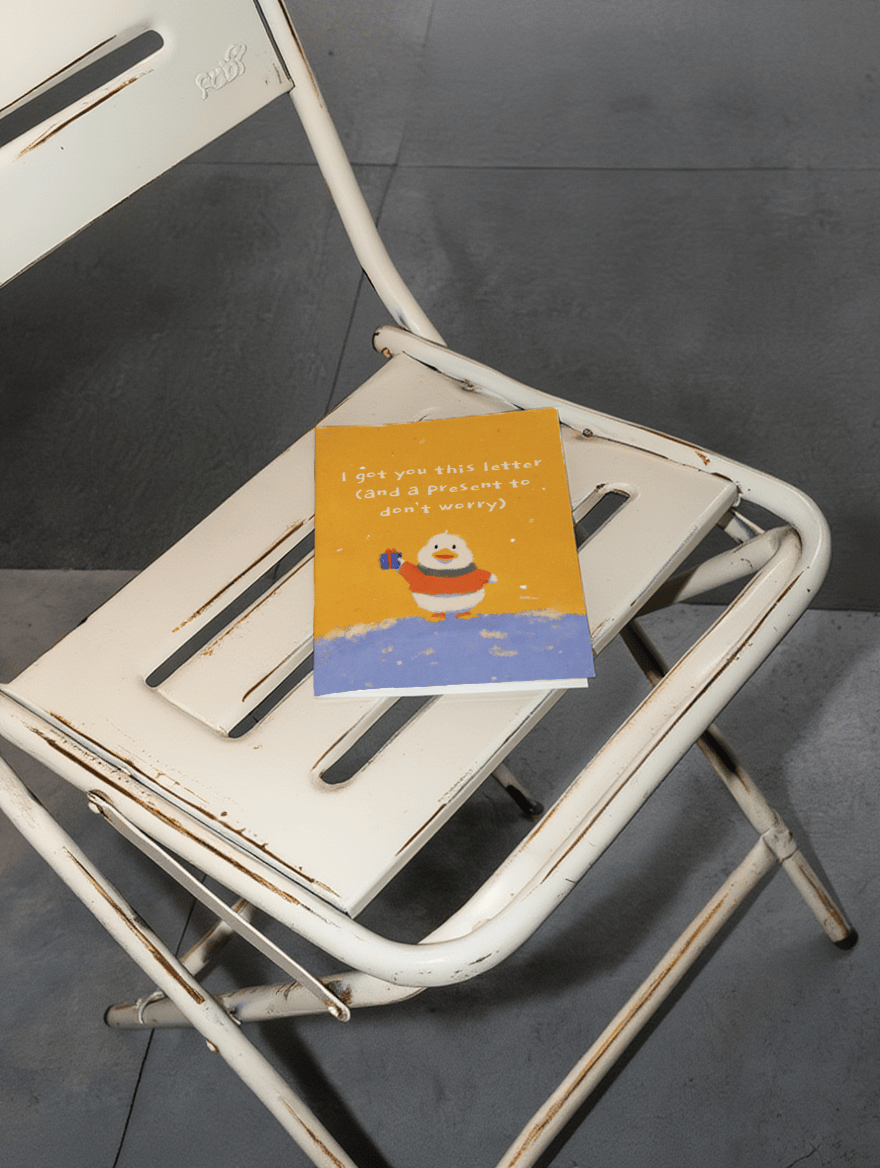 Cute Duck Surprise Gift Card mockup 1